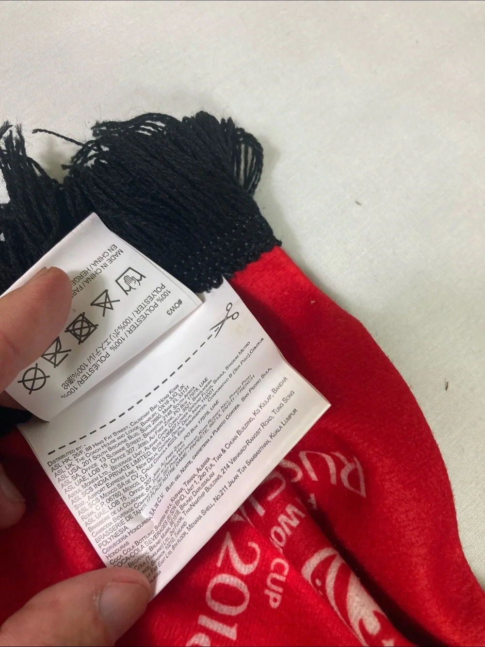 Coca Cola Red & Black Russia 2018 FIFA Scarf